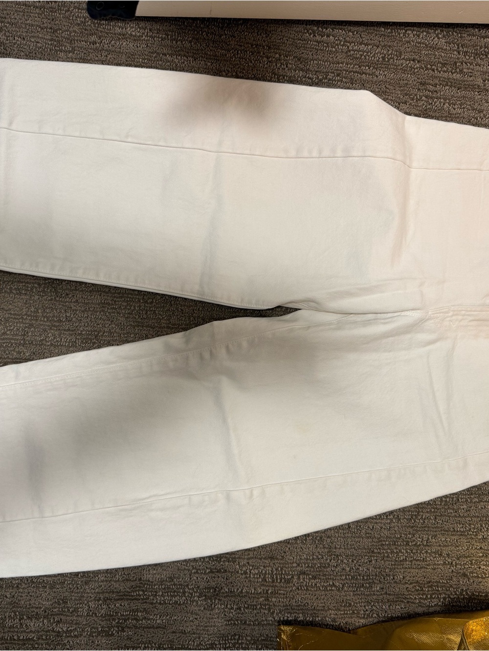 MOTHER Cream Full-Pipe Ankle Jeans